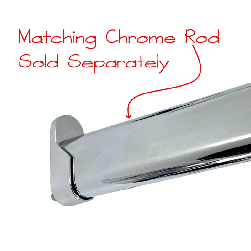Desunia Oval Closet Rod End Brackets w/Rear Facing 5mm Pins | 15mm x 30mm | Polished Chrome | 1 Pair - Image 4